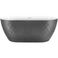Акриловая ванна Black&White Swan SB320 Grey 170x78 320SBGR Серая матовая Белая глянцевая  без гидромассажа
