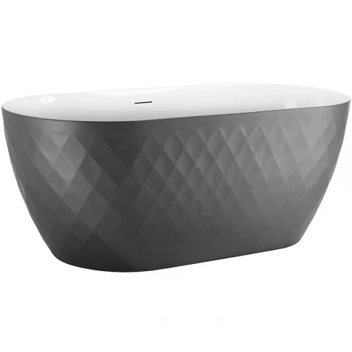 Акриловая ванна Black&amp;White Swan SB320 Grey 170x78 320SBGR Серая матовая Белая глянцевая  без гидромассажа