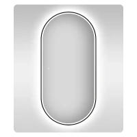 Зеркало Wellsee 7 Rays' Spectrum 55 172201620-172201630 с подсветкой цвет Черный матовый с сенсорным выключателем