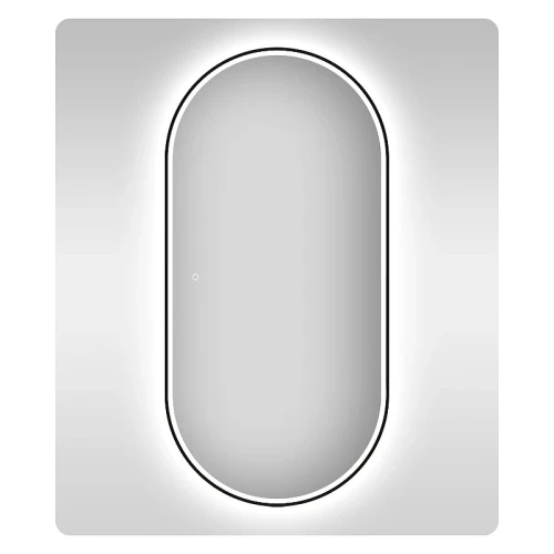 Зеркало Wellsee 7 Rays' Spectrum 55 172201620-172201630 с подсветкой цвет Черный матовый с сенсорным выключателем