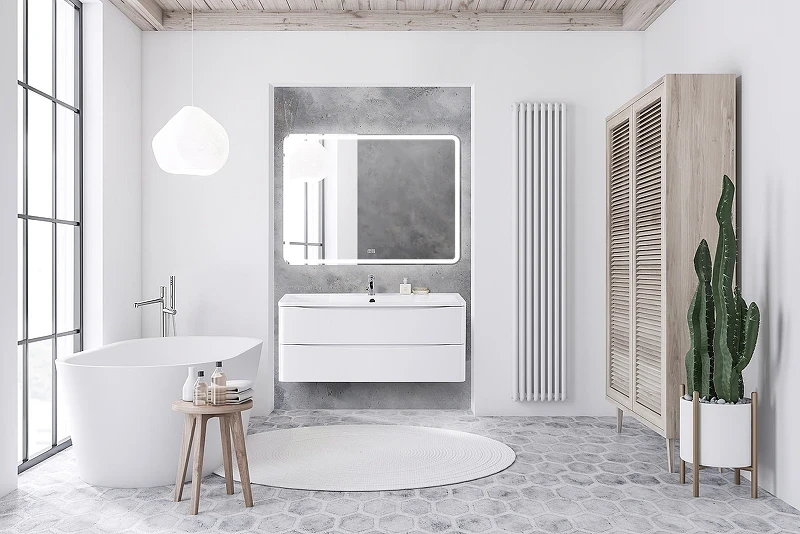 Тумба под раковину BelBagno 120 ACQUA-1200-2C-SO-BL подвесная Bianco Lucido МДФ / ЛДСП