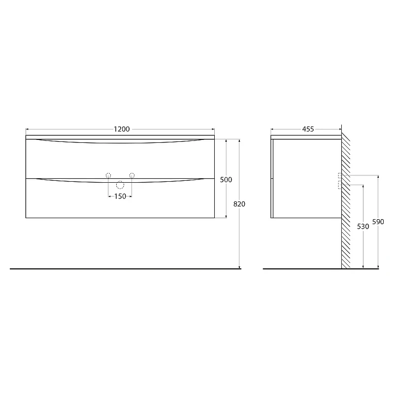 Тумба под раковину BelBagno 120 ACQUA-1200-2C-SO-BL подвесная Bianco Lucido МДФ / ЛДСП