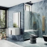 Шторка для ванны Maybah Glass MGV-648-3 405х1400 поворотная на петлях Золото стекло сатиновое