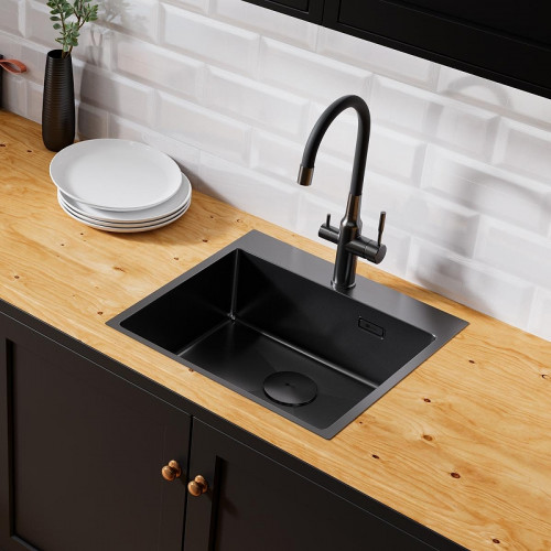 Кухонная мойка Lemark Janga 540 9932112 цвет Черный матовый