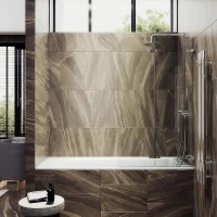 Шторка для ванны Maybah Glass MGV-572-4 515х1400 складная 2 секции Хром глянцевый стекло прозрачное