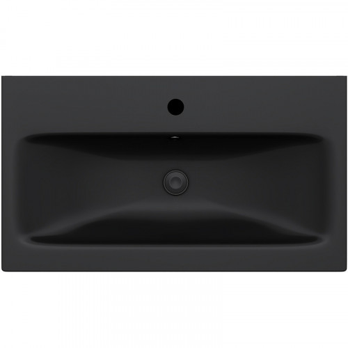 Раковина AM.PM Gem 75 M90WCC0752BM Черная матовая фарфор полувстраиваемая