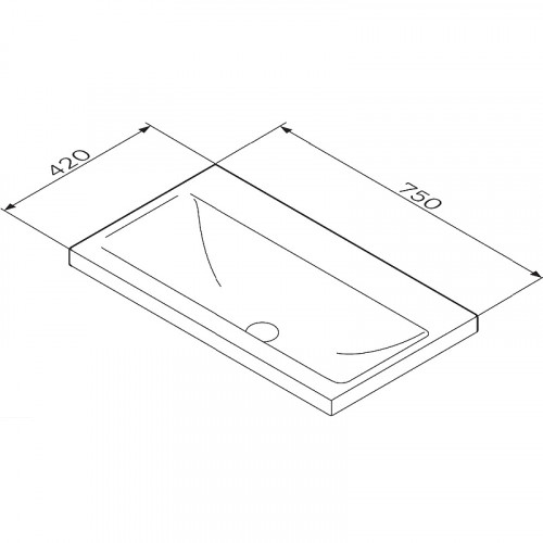 Раковина AM.PM Gem 75 M90WCC0752BM Черная матовая фарфор полувстраиваемая
