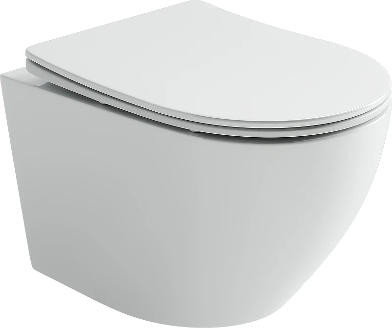 Комплект унитаза DIWO Ceramicanova Uno Rimless CN11001 с сиденьем с инсталляцией DIWO 4501 с клавишей смыва цвет Глянцевый белый