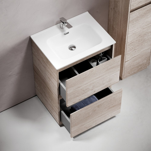 Тумба под раковину Sancos Libra Floor 60 LB60FEG Дуб галифакс натуральный МДФ / ЛДСП