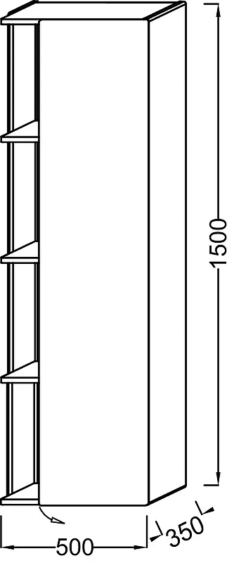 Шкаф пенал Jacob Delafon Terrace 50 R EB1740DRU-G1C подвесной Белый глянцевый МДФ / ЛДСП