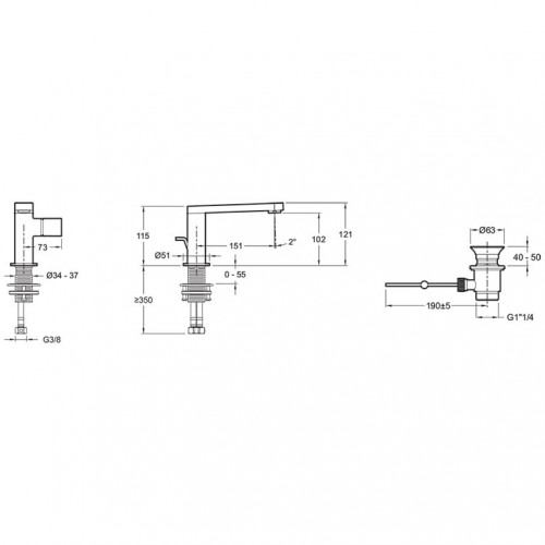 Смеситель для раковины Jacob Delafon Composed E73050-TT Титан латунь