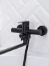 Смеситель для ванны Ростовская Мануфактура Сантехники SUS124BL-006EP универсальный Черный матовый нержавеющая сталь на стену