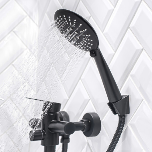 Смеситель для ванны Ростовская Мануфактура Сантехники SUS124BL-006EP универсальный Черный матовый нержавеющая сталь на стену