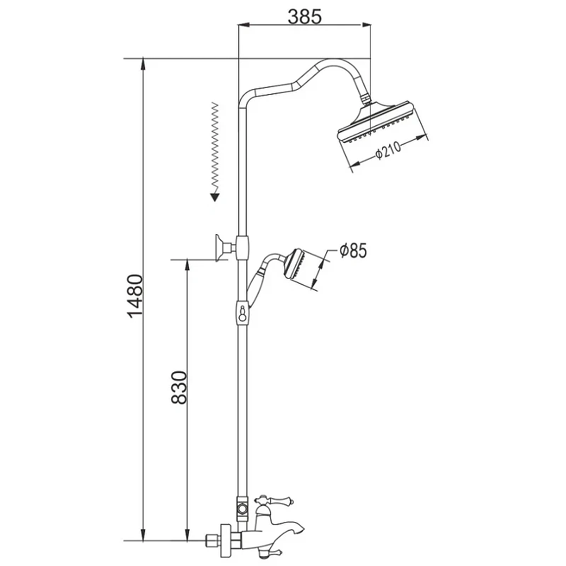 Душевая система Rose R01Q R0136Q Бронза