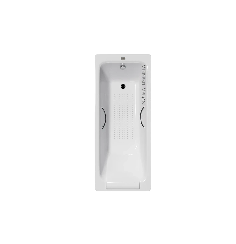 Чугунная ванна Vinsent Veron Italon 170x70 VIT1707045H/E60327CH-AS цвет Белый с хромированнами ручками и антискользящим покрытием