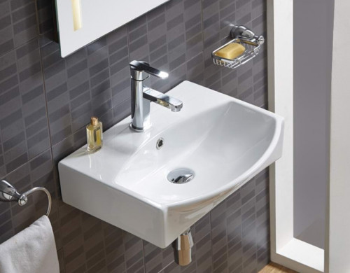 Раковина-чаша CeramaLux 50 78014C Белая фаянс подвесная, накладная