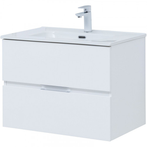 Тумба под раковину Aquanet Алвита New 70 303909 подвесная Белая матовая МДФ / ЛДСП