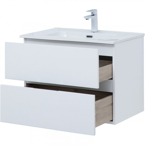 Тумба под раковину Aquanet Алвита New 70 303909 подвесная Белая матовая МДФ / ЛДСП