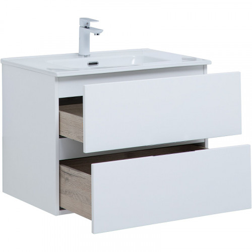 Тумба под раковину Aquanet Алвита New 70 303909 подвесная Белая матовая МДФ / ЛДСП