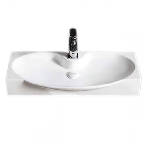 Раковина CeramaLux 68 STR 4282A Белая фаянс подвесная