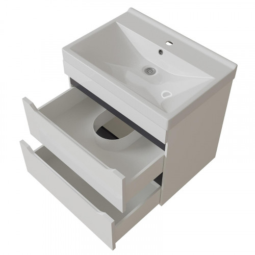 Тумба под раковину Mixline Лайн 60 553009 подвесная цвет Белый