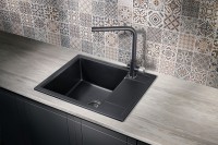 Кухонная мойка Milacio Navarra 60 Cuarzo MC.77071 Черная матовая искусственный камень (литьевой мрамор) встраиваемый