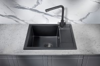 Кухонная мойка Milacio Navarra 60 Cuarzo MC.77071 Черная матовая искусственный камень (литьевой мрамор) встраиваемый