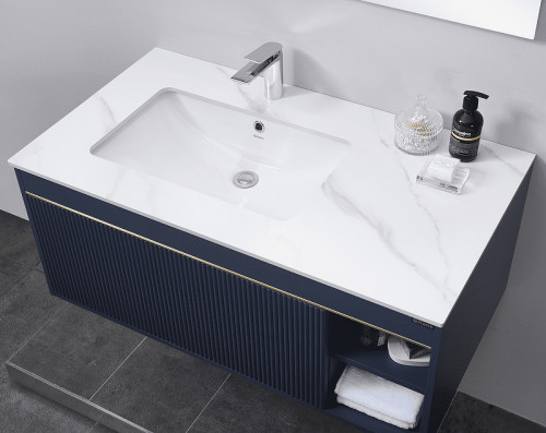 Тумба с раковиной Orans BC-1137 100 11371000 подвесная Matt deep ocean