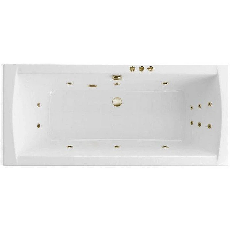 Акриловая ванна Excellent Aquaria Lux Slim 180x80 WAEX.AQU18S.SMART.BR цвет Белый с гидромассажем форсунки Бронза