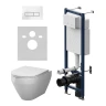 Унитаз с инсталляцией AM.PM Spirit V2.0 Aquaspin IS110301.701900 цвет Белый с сиденьем Микролифт и клавишей смыва цвет Белый глянцевый