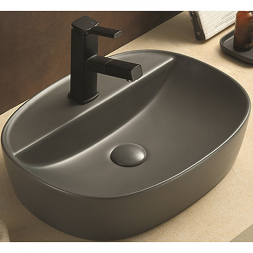 Раковина-чаша CeramaLux 50 78239XMDH-2 Серая фаянс накладная