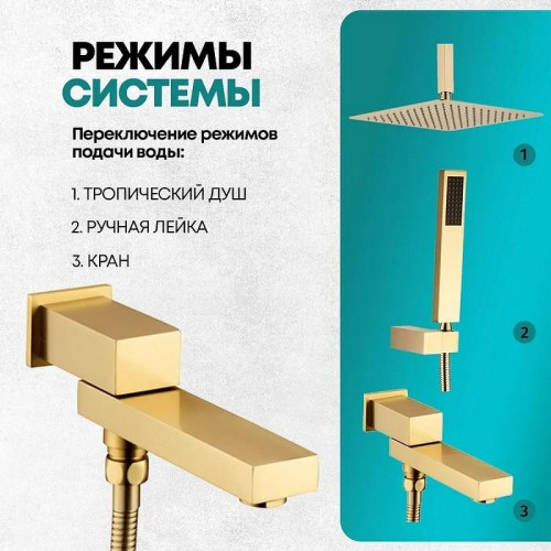 Душевая система Grocenberg GB5089MG-2 Золото матовое