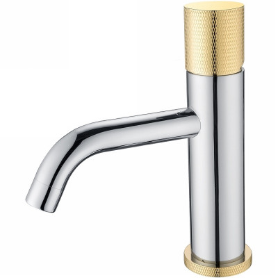 Смеситель для раковины Boheme Stick 121-CRG.2 Хром Золото латунь
