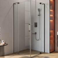 Душевой уголок Cezares Slider 90x90 SLIDER-A-2-80/90-C-GM профиль Оружейная сталь стекло прозрачное