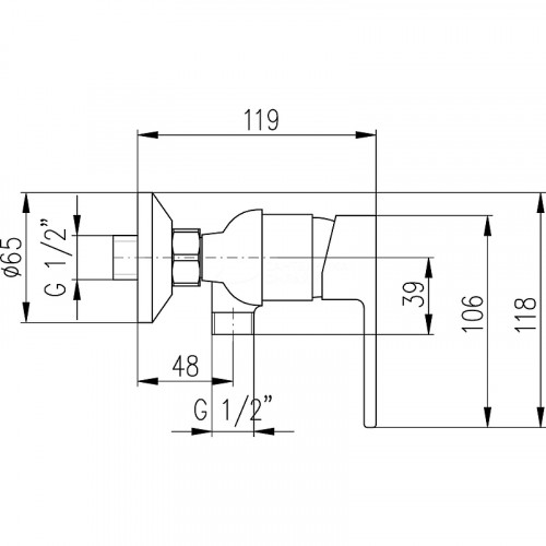 Смеситель для душа Rav Slezak Vltava VT481.5 Хром латунь на стену