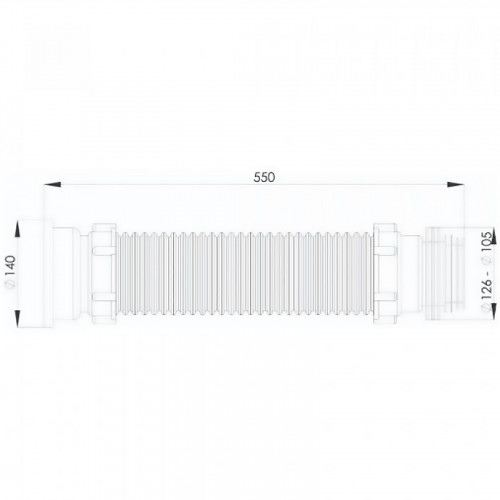 Гофрированная труба Bettoserb 140501 для унитаза Белая