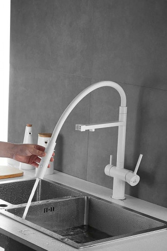 Смеситель для кухни Rose R958C цвет Белый