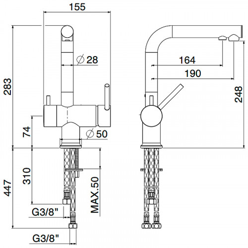 Смеситель для кухни Gattoni Speciali 0195/PCC0 Хром