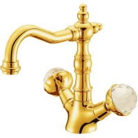 Смеситель для раковины Boheme Imperiale Presente 332 Золото латунь