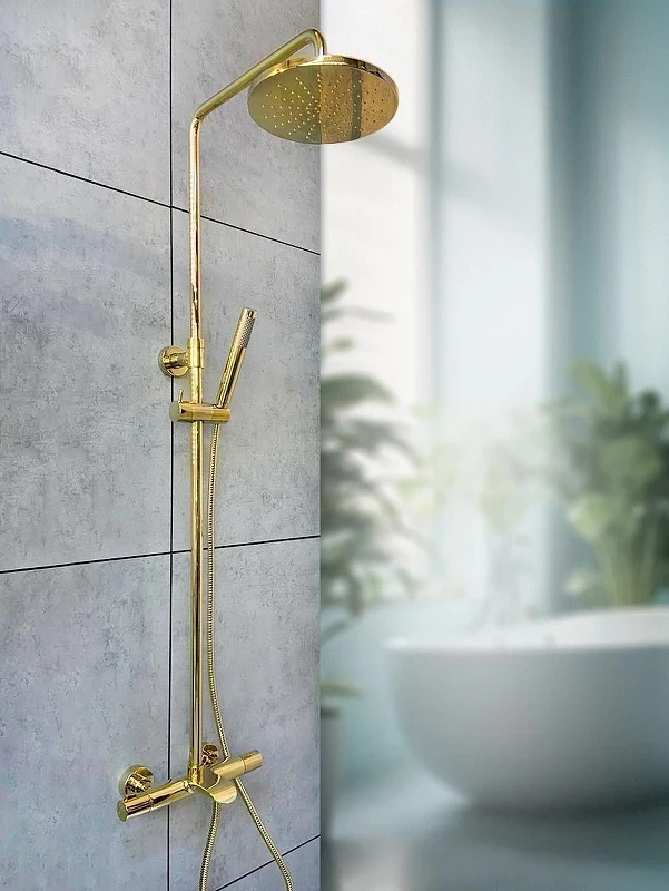 Душевая система AltroBagno Costanza 030419 Or с термостатом цвет Золото