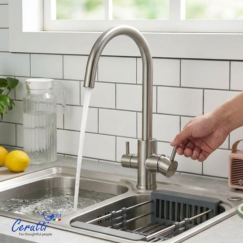 Cмеситель для кухни Ceruttispa Аниэлло (Aniello) BN CT12088 12088 цвет Никель матовый
