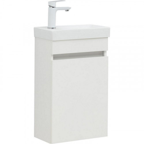 Тумба с раковиной Aquanet Вега 40 332180 подвесная Белый глянец