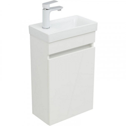 Тумба с раковиной Aquanet Вега 40 332180 подвесная Белый глянец