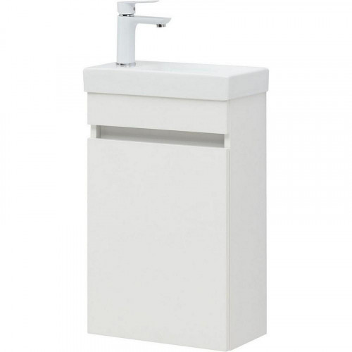 Тумба с раковиной Aquanet Вега 40 332180 подвесная Белый глянец