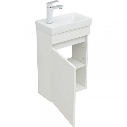 Тумба с раковиной Aquanet Вега 40 332180 подвесная Белый глянец