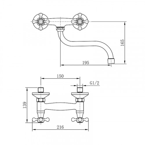 Смеситель для кухни Fashun A4608 цвет Хром
