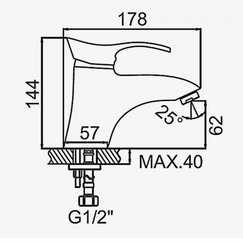 Смеситель для раковины D-Lin D110405-6 цвет  Хром