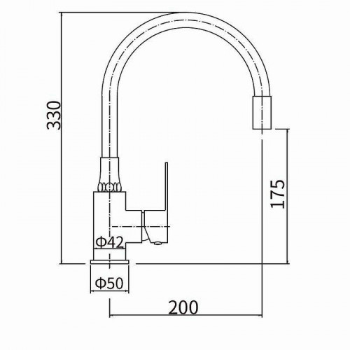 Смеситель для кухни Fashun A54101-12 цвет Сатин Серый