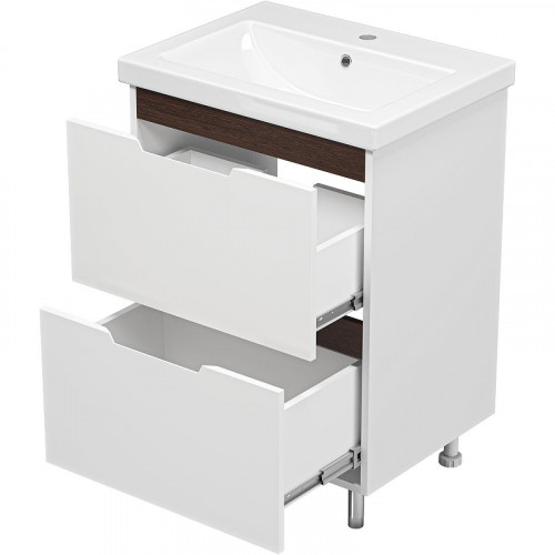 Тумба с раковиной Misty Лайм 60 УТ000001157 Белая