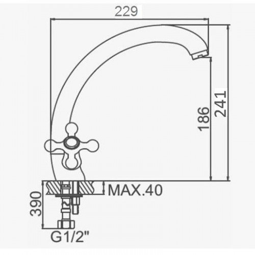 Смеситель для кухни D-Lin D153808-C цвет  Белый матовый